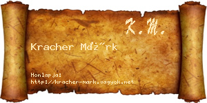Kracher Márk névjegykártya